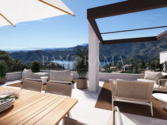 Spectacular first floor apartment with sea views in a new project in Almazara views, Istán