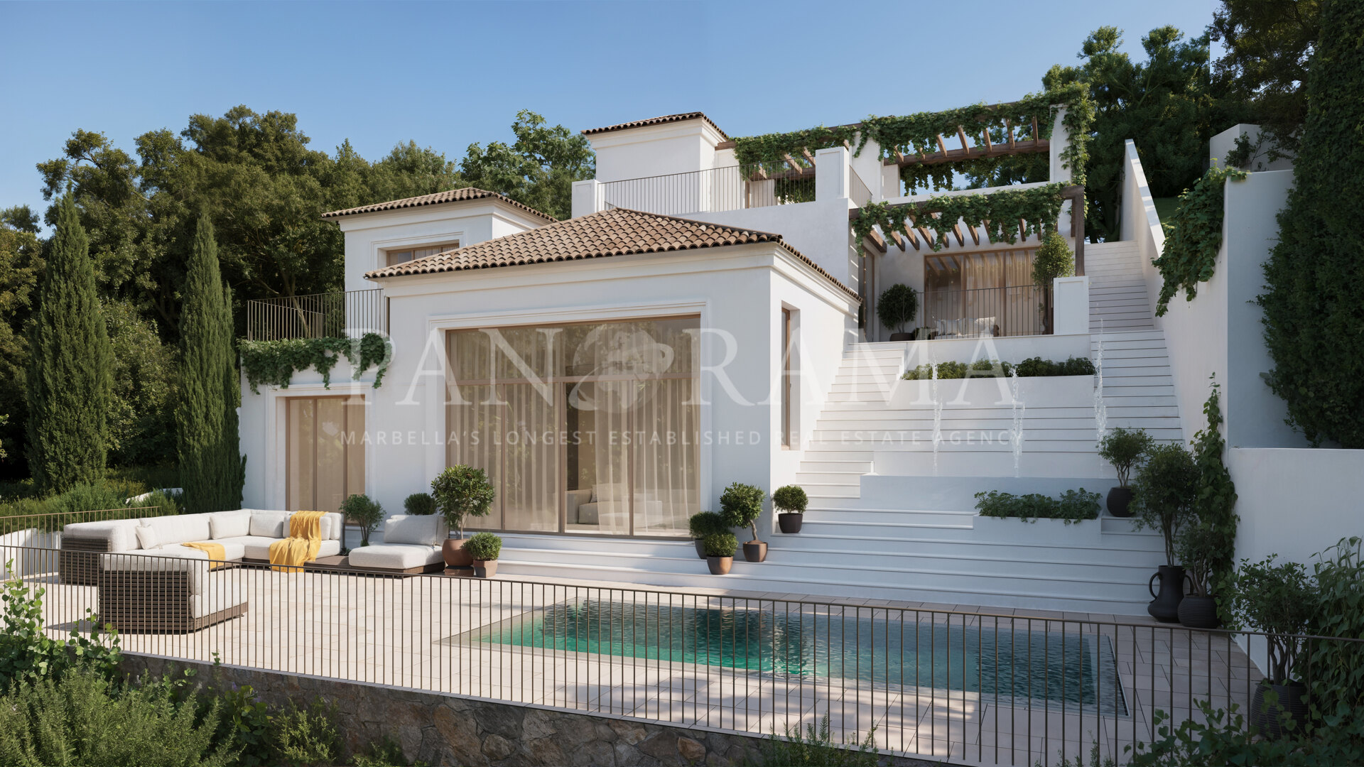 Impressive Mediterranean villa with natural materials in Elviria Hills