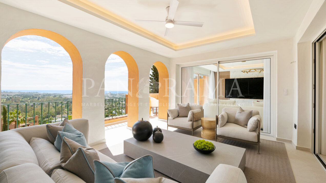 New duplex penthouse nestled within the prestigious complex of Les Belvederes in Nueva Andalucía