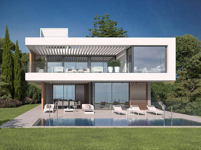 Nieuw project met zeven eigentijdse villa's in een privé omheind complex aan de New Golden Mile