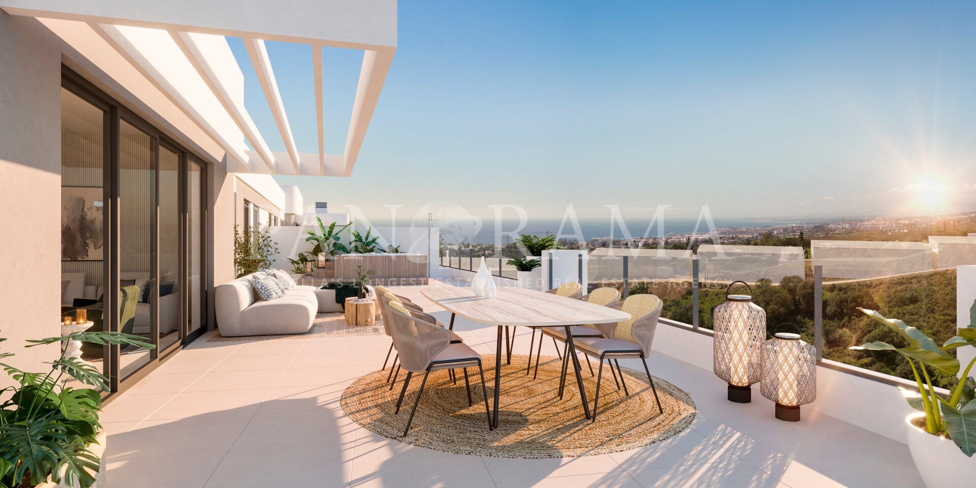 Penthouse neuf avec terrasse impressionnante surplombant la mer