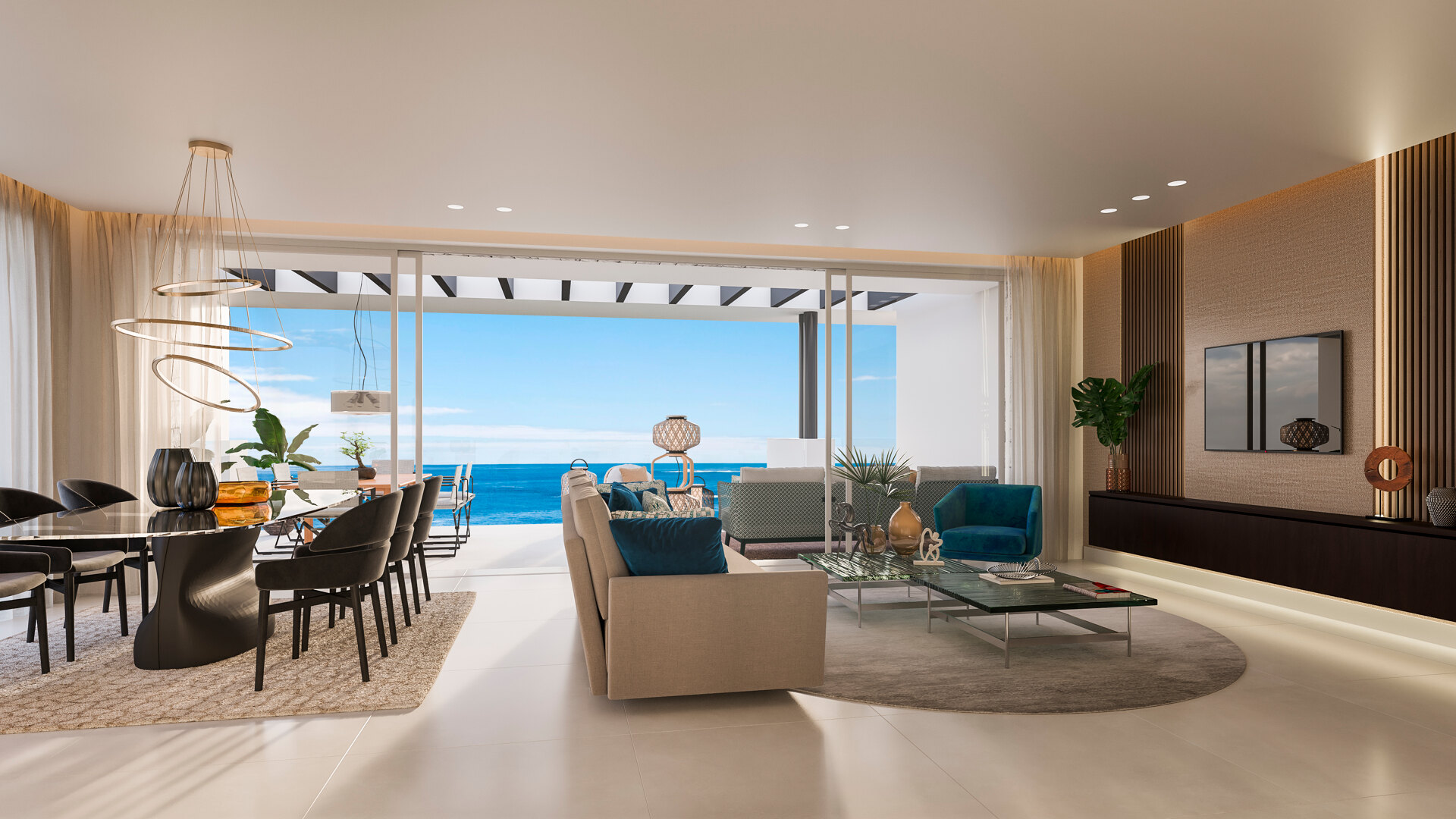 Appartement contemporain sur mesure avec vue panoramique sur la mer à La Mairena