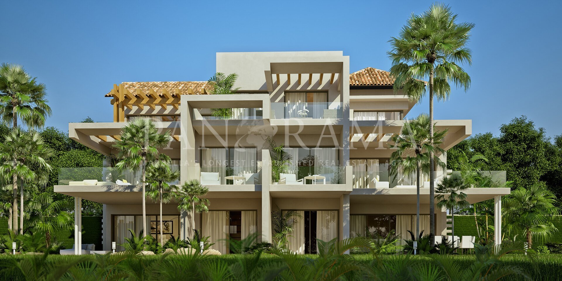 Moderne benedenwoning met tuin in Marbella Club Hills