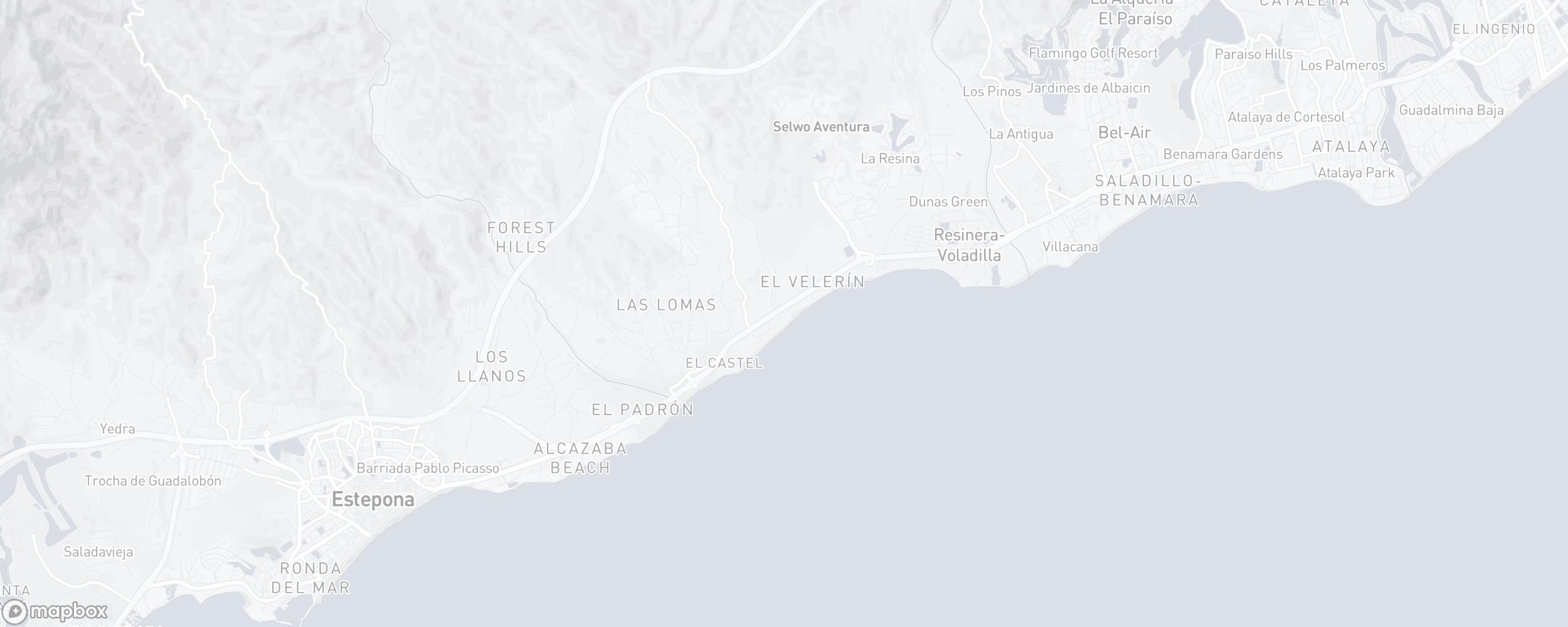 Mapa de ubicación de la propiedad, Bahía del Velerín, Estepona Este