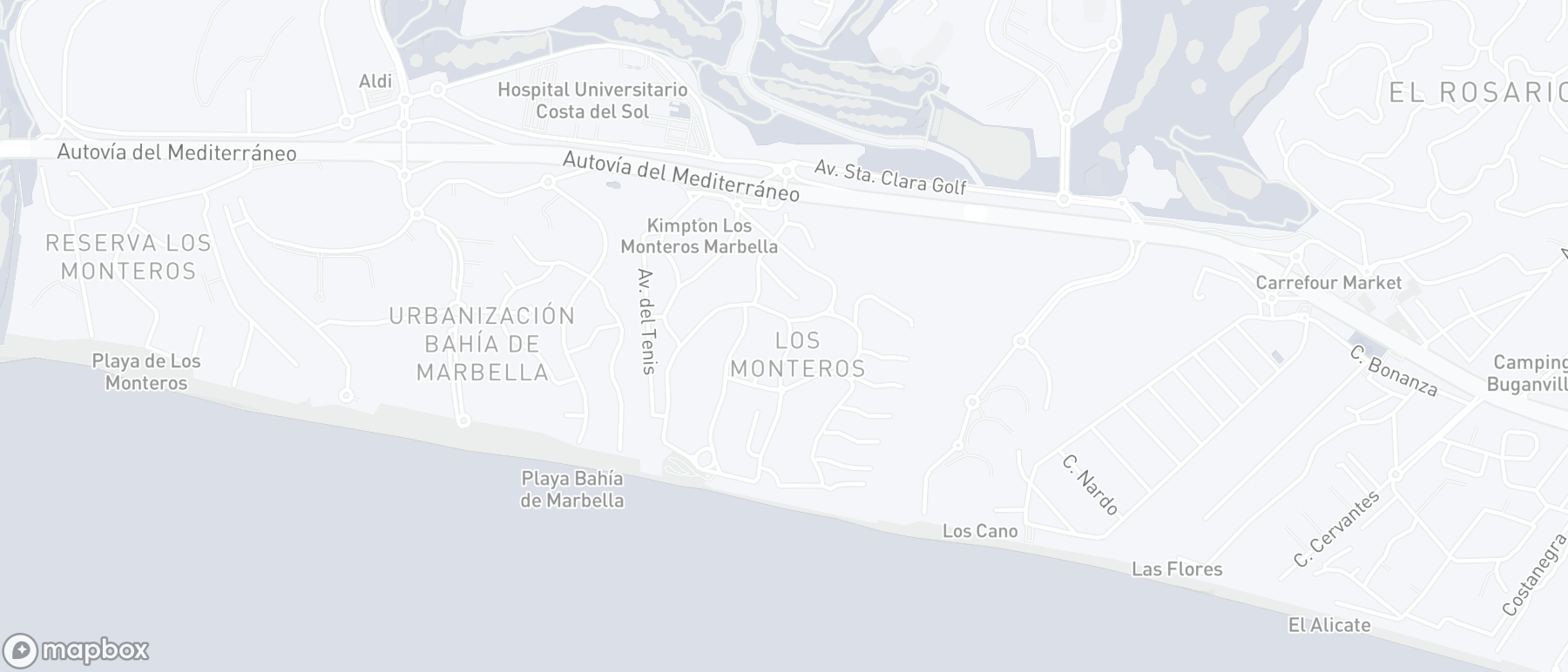 Carte de l'emplacement de la propriété, Los Monteros Playa, Marbella Est