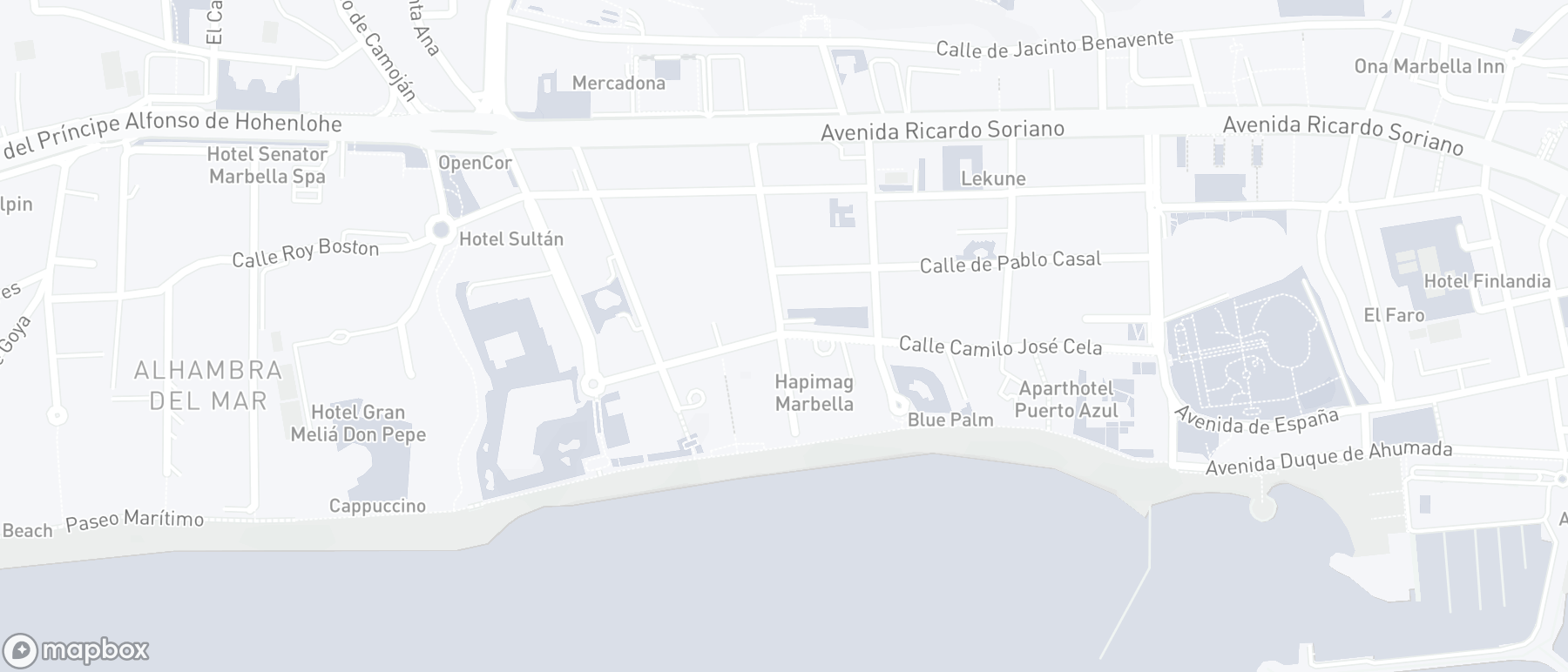 Mapa de ubicación de la propiedad, Playa de la Fontanilla, Marbella Ciudad