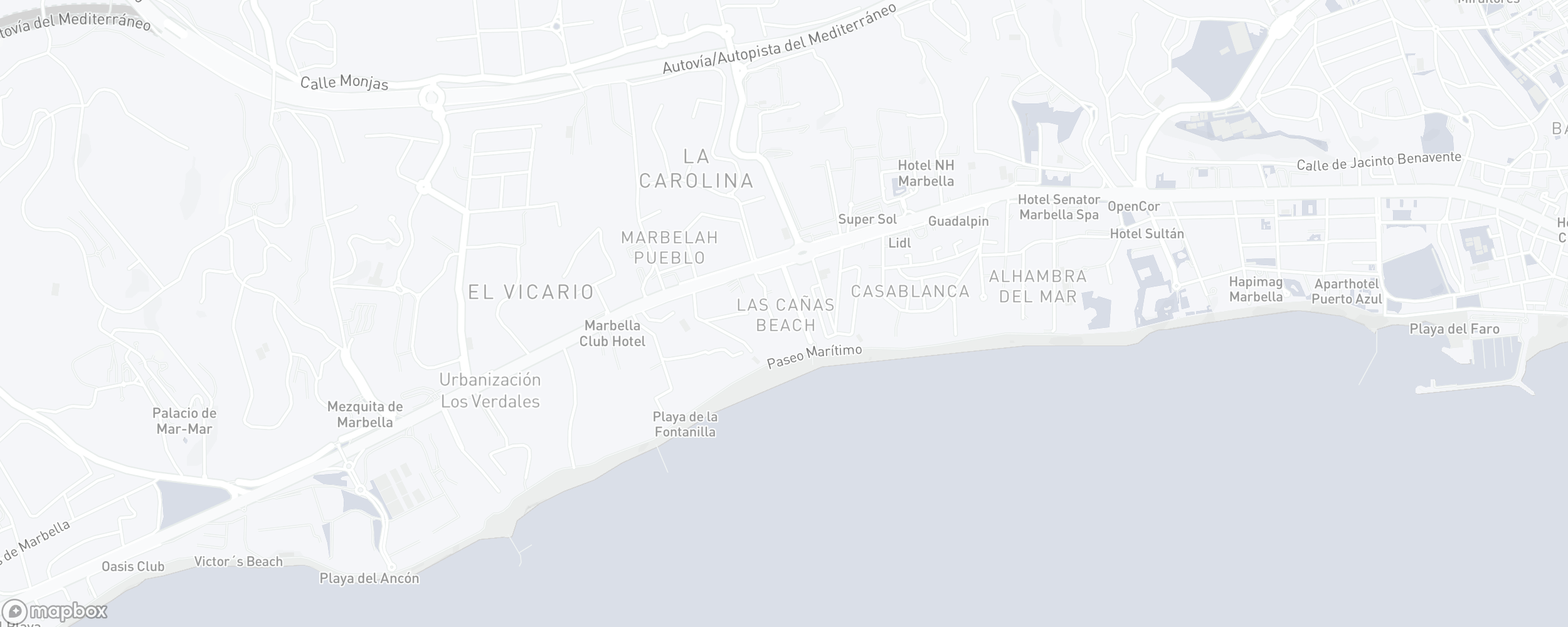 Property Location Map, Las Cañas Beach, Marbella Golden Mile