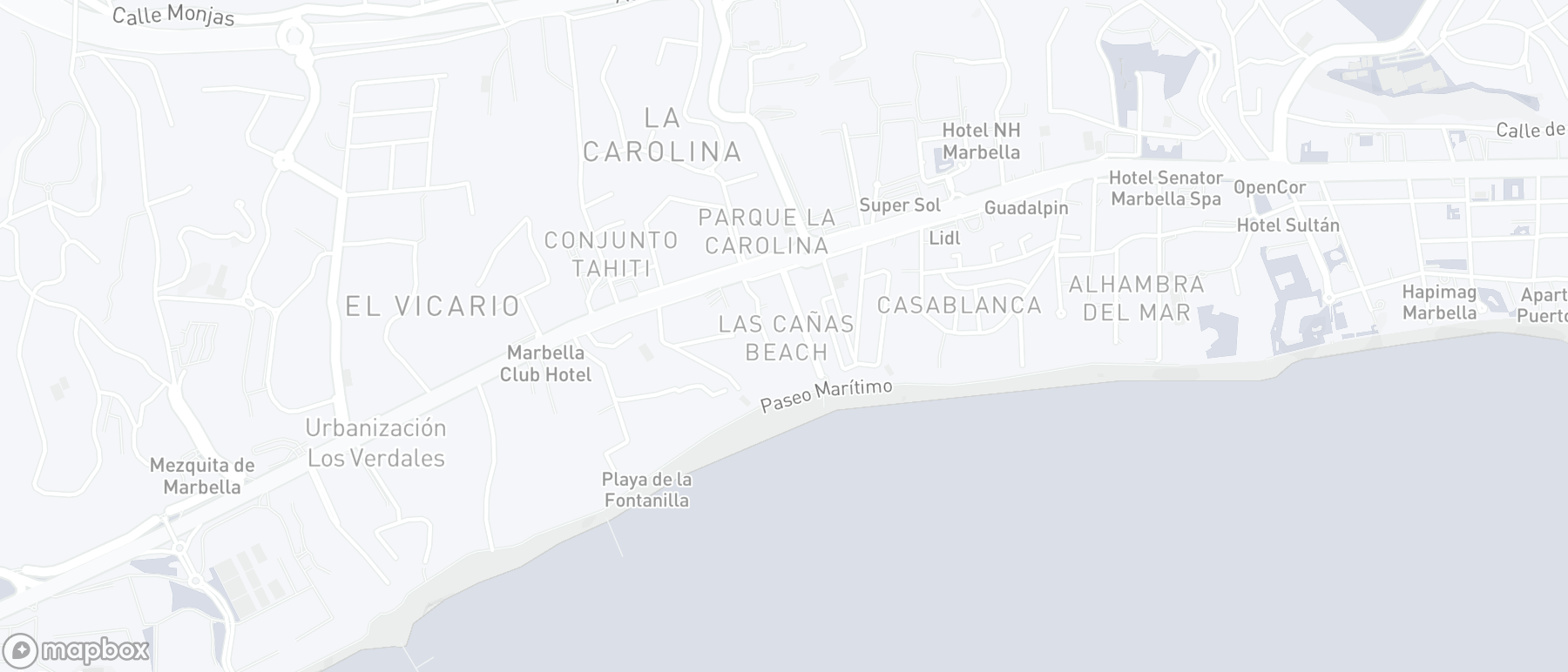 Mapa de ubicación de la propiedad, Las Cañas Beach, Marbella Golden Mile