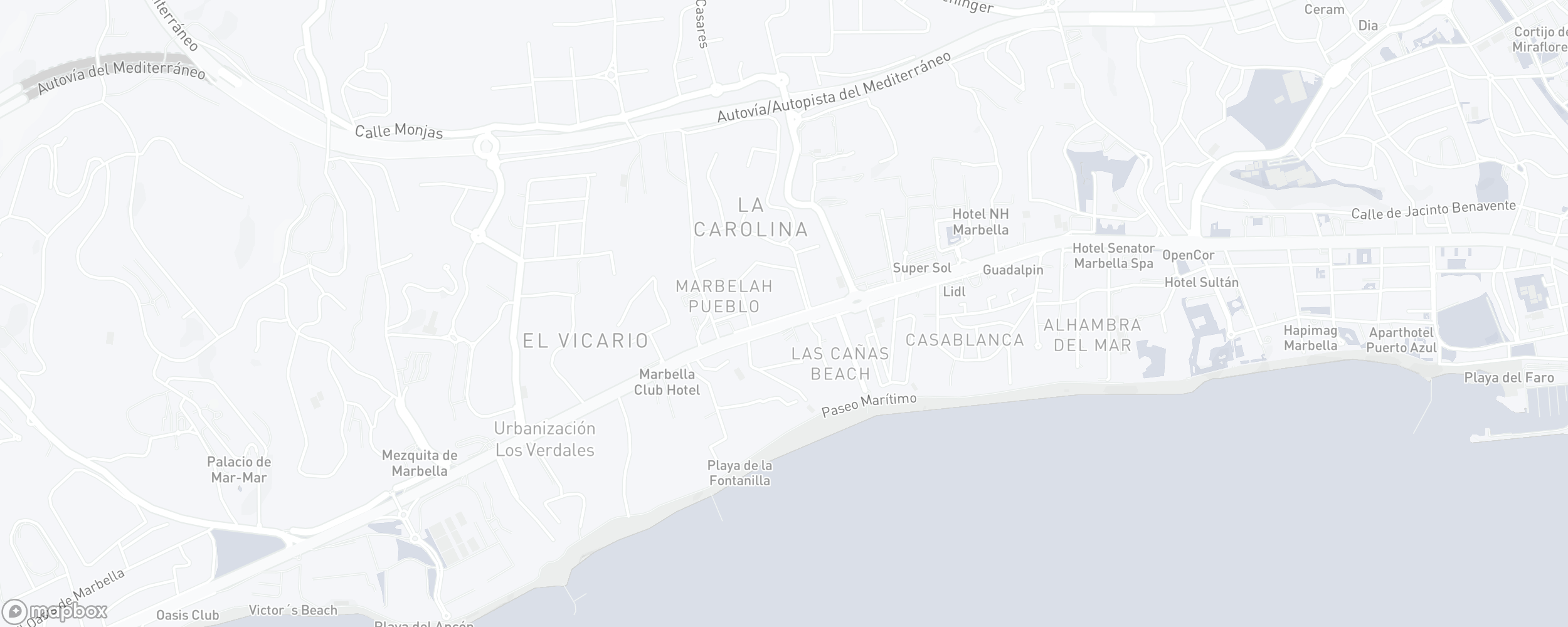 Mapa de ubicación de la propiedad, Marbella Real, Marbella Golden Mile