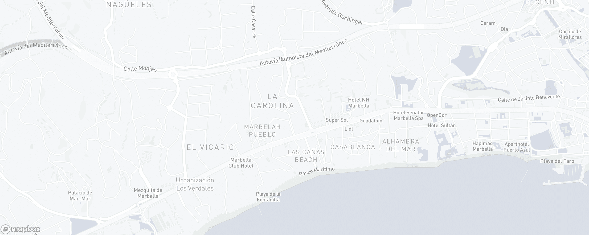 Mapa de ubicación de la propiedad, La Carolina, Marbella Golden Mile