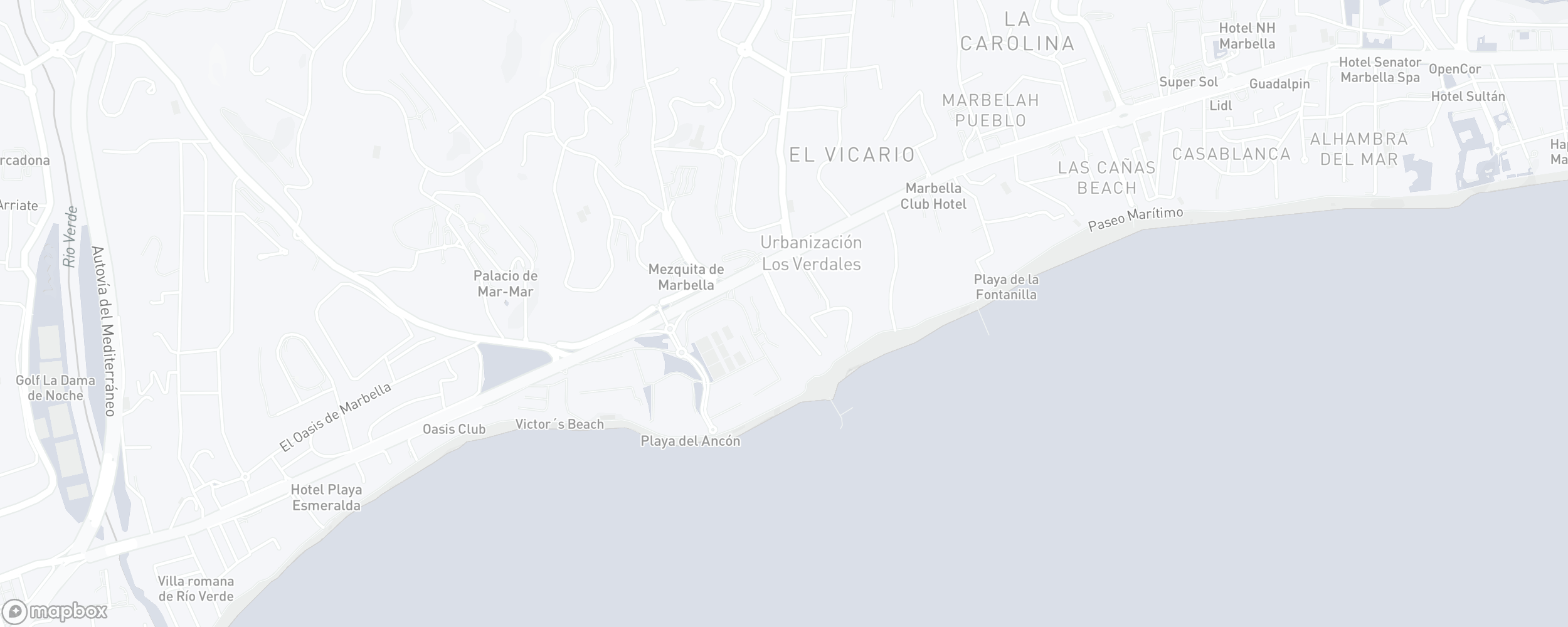 Carte de l'emplacement de la propriété, Playa Esmeralda, Marbella Golden Mile