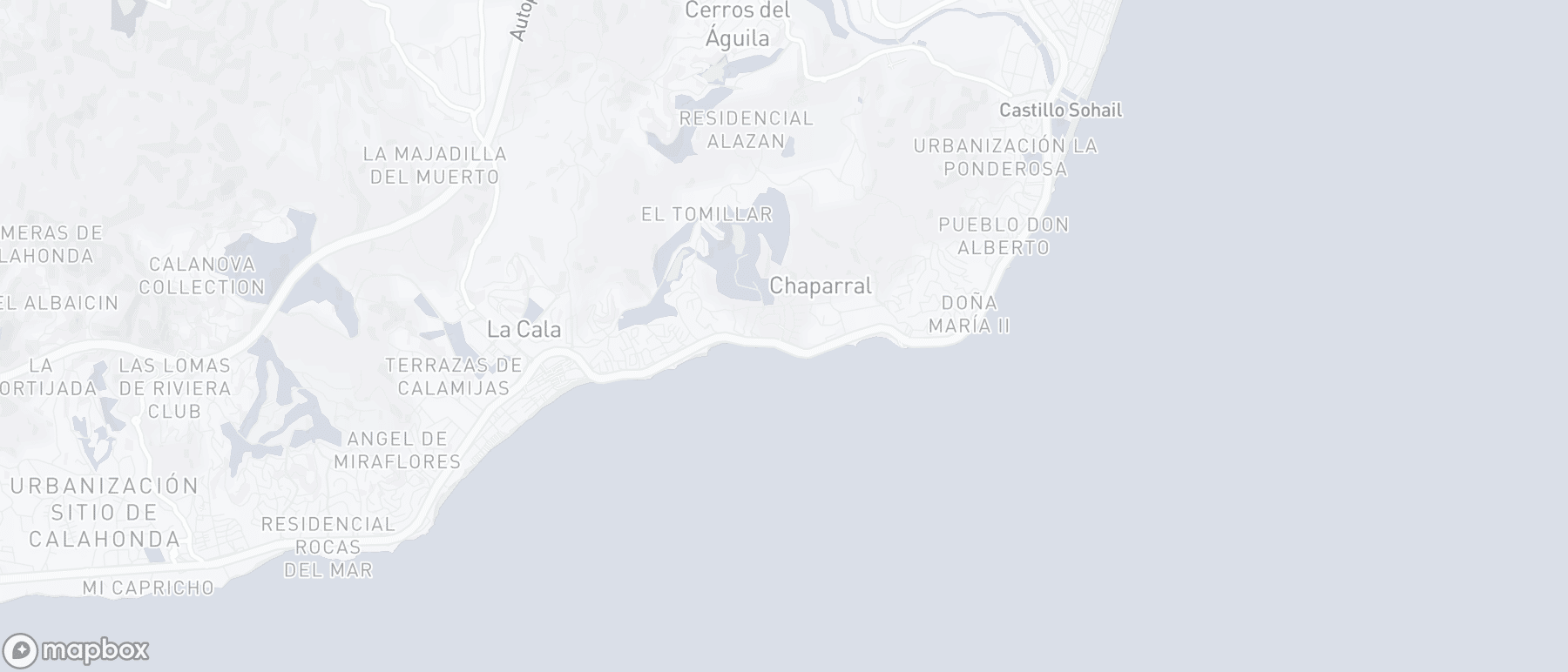 Carte de l'emplacement de la propriété, El Chaparral, Mijas Costa