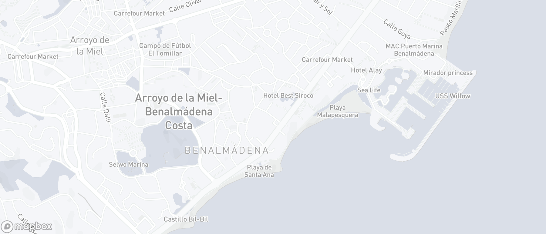 Mapa de ubicación de la propiedad, Benalmadena Costa